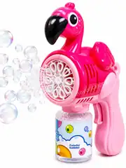 Pilli Otomatik Flamingo Köpük Balon Tabancası 2
