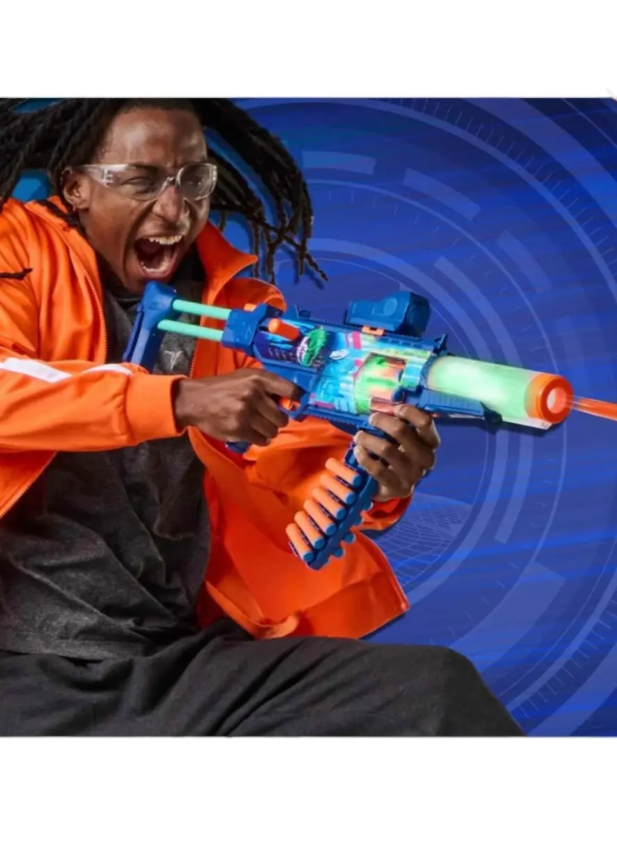 Nerf Sünger Mermili Işıklı Loadout Cyberlight Ghost 24 Mermili Sünger Dart Atan Nerf Silah 35 cm 4