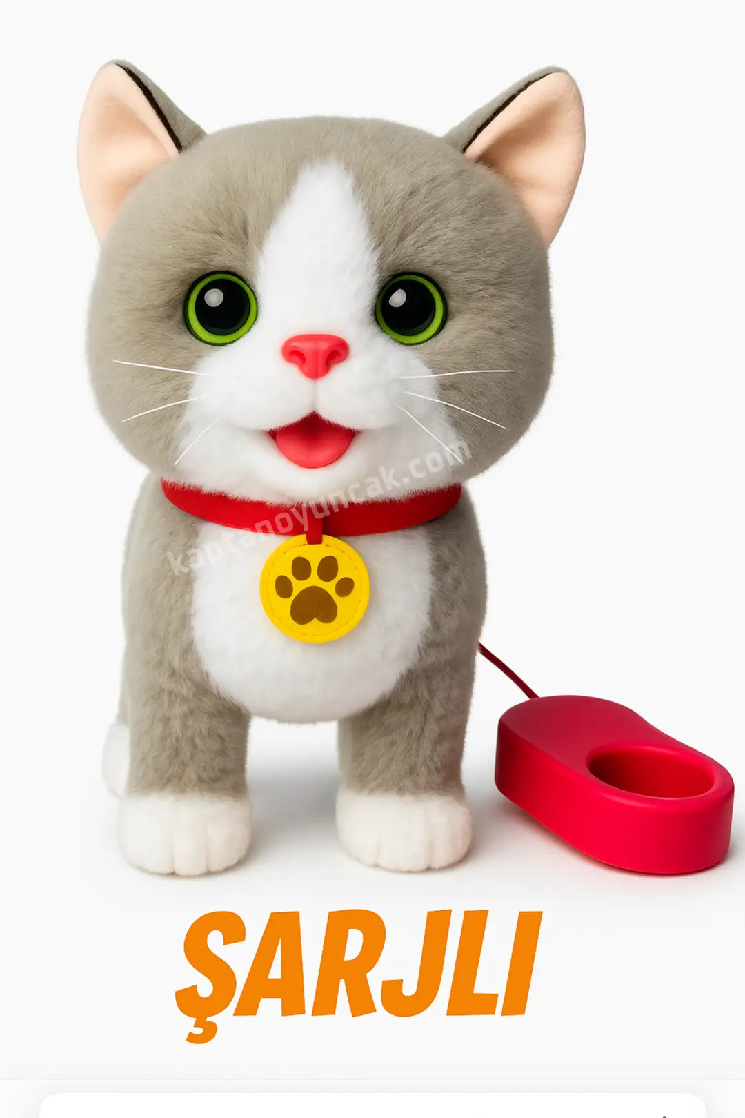 Tasmalı Dil Çıkartan Şarjlı Sesli Hareketli Sevimli Kedi Büyük Boy