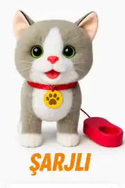 Tasmalı Dil Çıkartan Şarjlı Sesli Hareketli Sevimli Kedi Büyük Boy 1