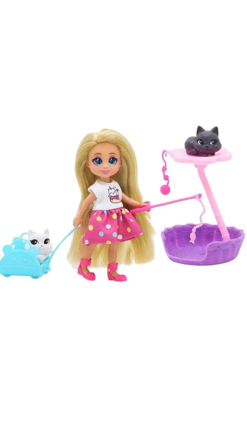Dreameez Mini Bebek ve Kedi Evi Bebek Oyun Seti