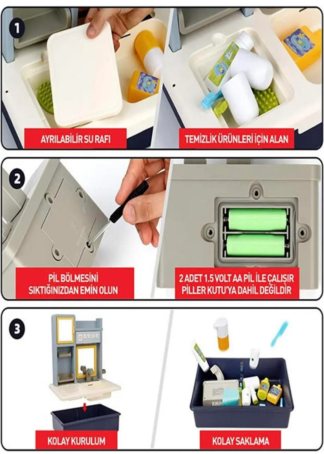 Kayyum Eğitici Sesli Müzikli Banyo Lavabo Oyunu 4