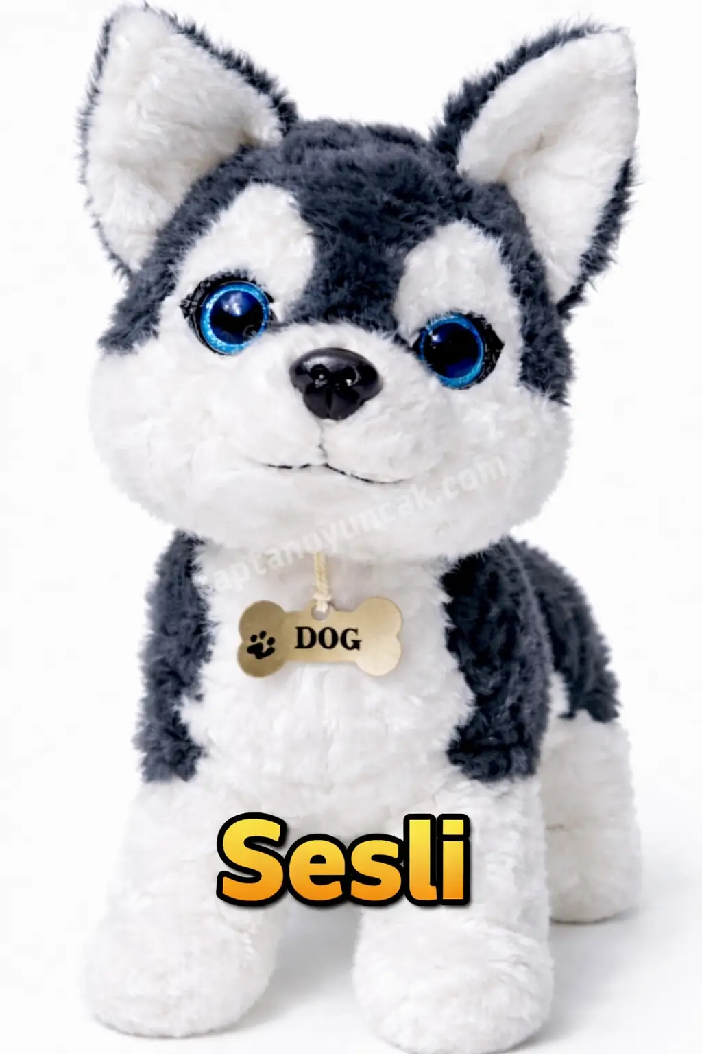 Sesli Peluş Sibirya Kurt Köpek 40 Cm