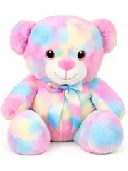 Gökkuşağı Renkli Peluş Ayı 45 cm 1