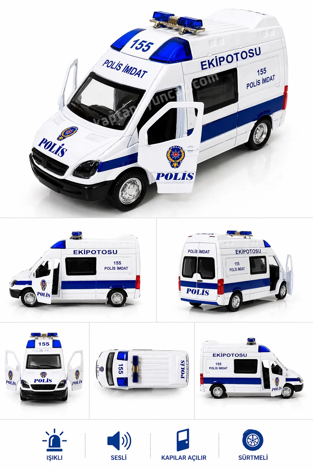 Sesli Çek Bırak İlk Yardım Aracı Metal Polis Araba