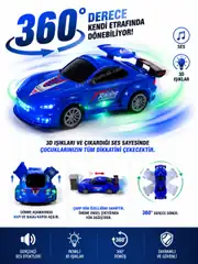 Sensörlü Hareketli Spor Araba 3D Işıklı Sesli 360 Derece Dönen Spor Araba 1