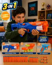 Nerf N-Serisi Gear Up 18 Sünger Mermili 3’lü Dart Atan Silah Seti 1
