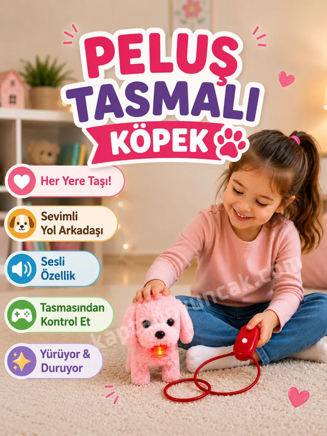 Tasmadan Kontrollü Sesli Hareketli Yürüyen Peluş Köpek