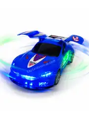 Sensörlü Hareketli Spor Araba 3D Işıklı Sesli 360 Derece Dönen Spor Araba 2