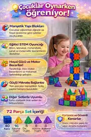 Eğitici Manyetik Bloklar 72 Parça Manyetik Yapı Blokları 2
