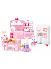Bay Dreamy Mini Tavşan Ailesi Büyük Mutfak Oyun Seti 1