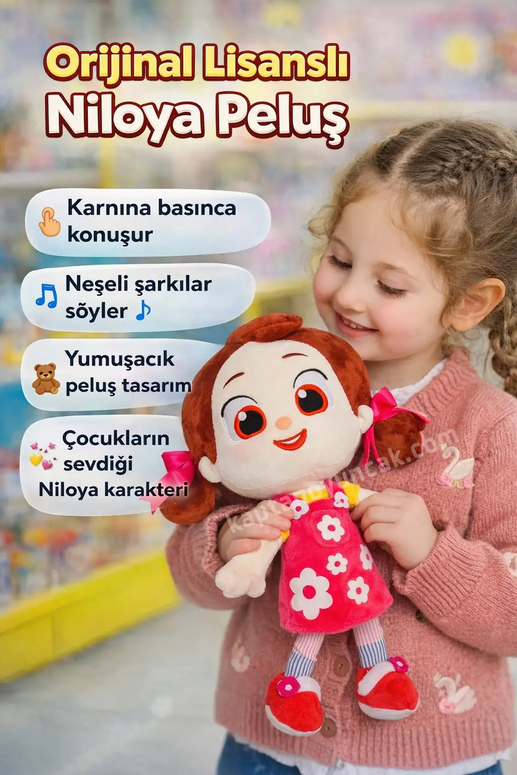 Niloya Peluş Bebek 35 Cm Lisanslı Sesli