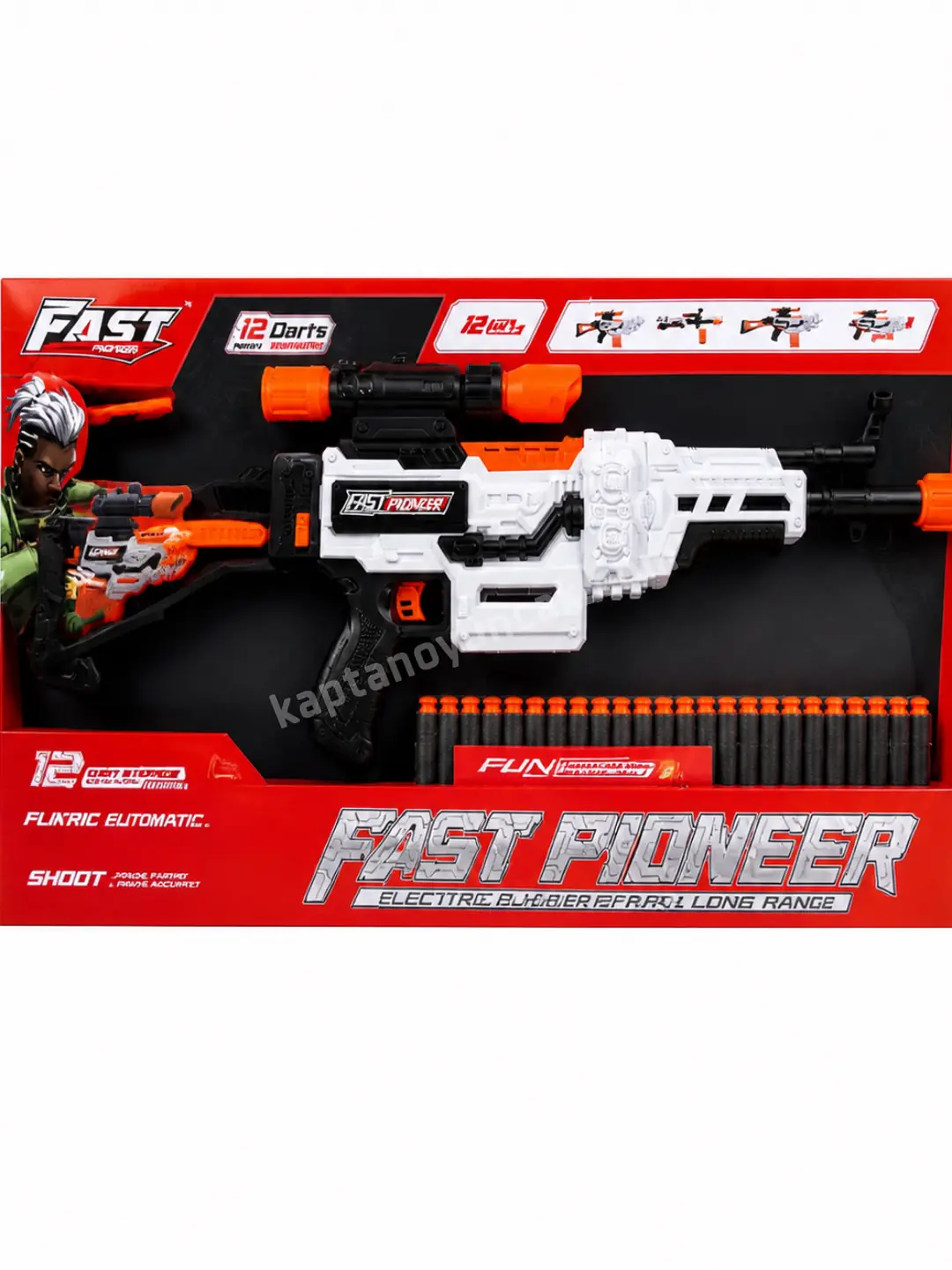 Fast Pioneer 48 Mermili Dart Atan Sniper Dürbünlü Pilli Nerf Tabanca 8