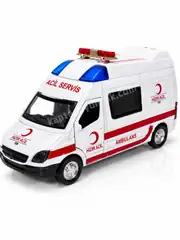 Sesli Çek Bırak İlk Yardım Aracı Metal Ambulans Araba 5