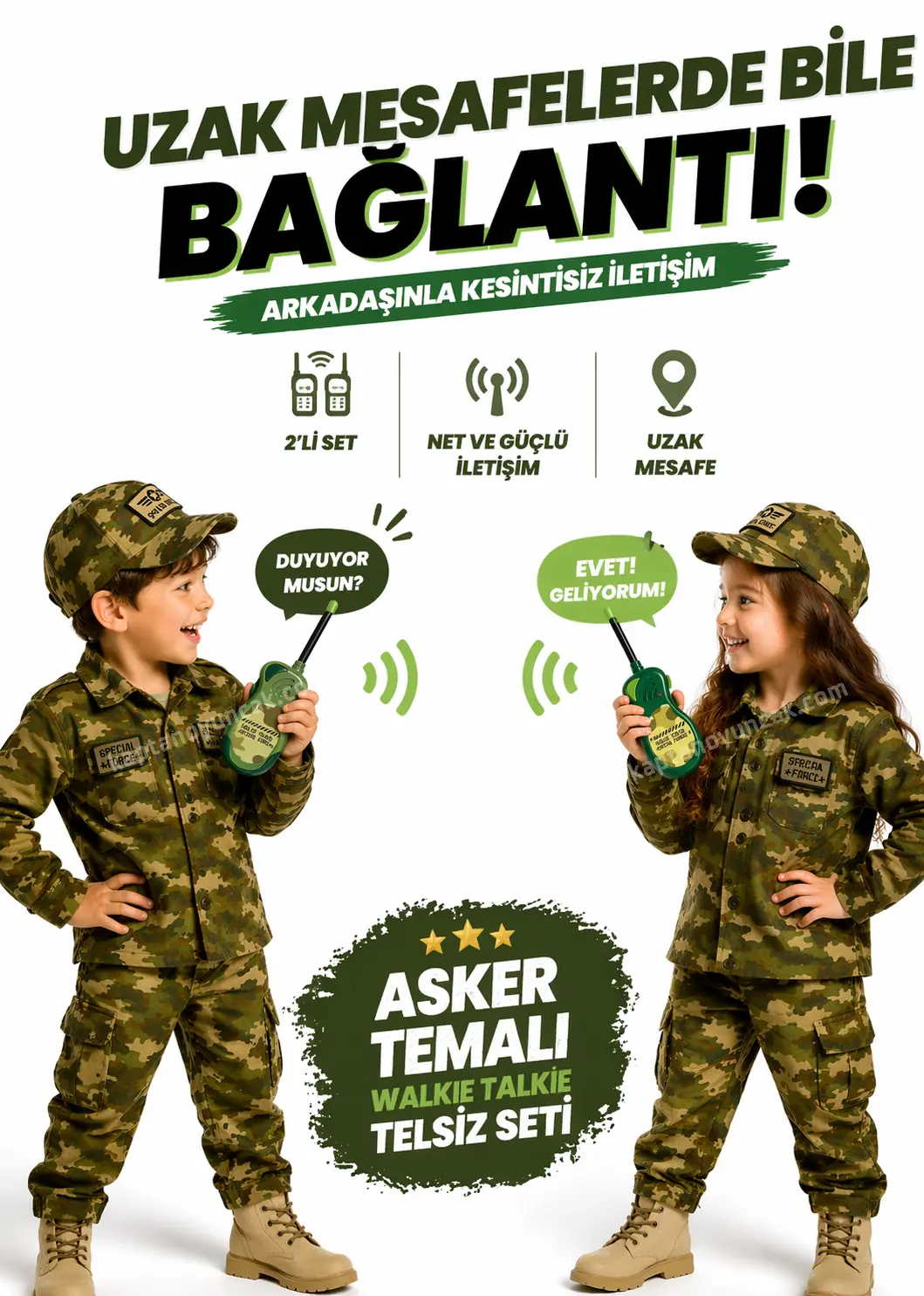 Askeri Çocuk Telsiz 2'li Oyuncak