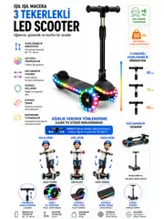 Cool Wheels 3 Tekerlekli Katlanabilir Lumix Gövdesi Işıklı Scooter 1
