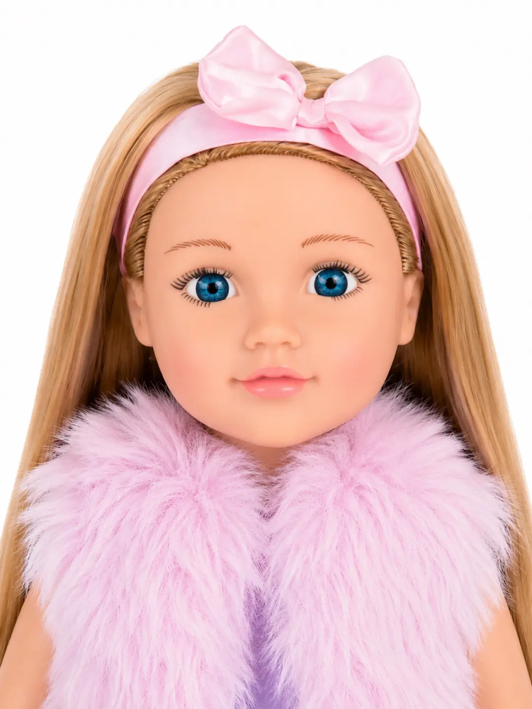 Mor Yelek Giyen Etekli Alya Bebek 47 Cm 3