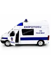 Sesli Çek Bırak İlk Yardım Aracı Metal Polis Araba 3
