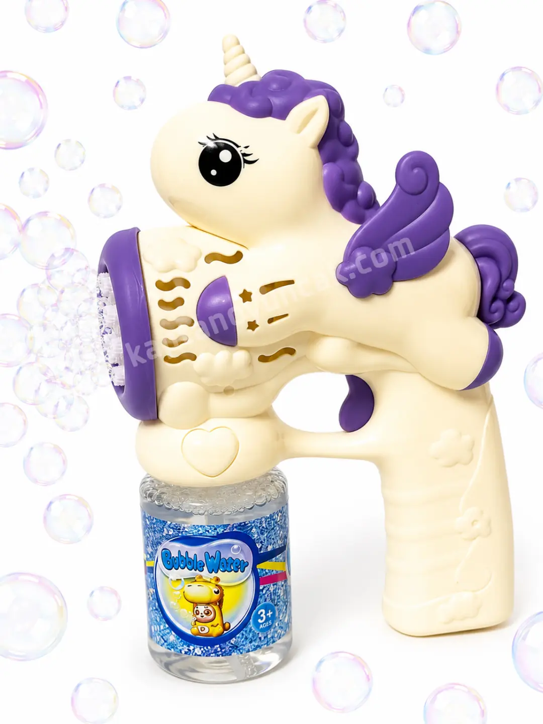 Pilli Otomatik Unicorn Pony At Köpük Balon Tabancası 3