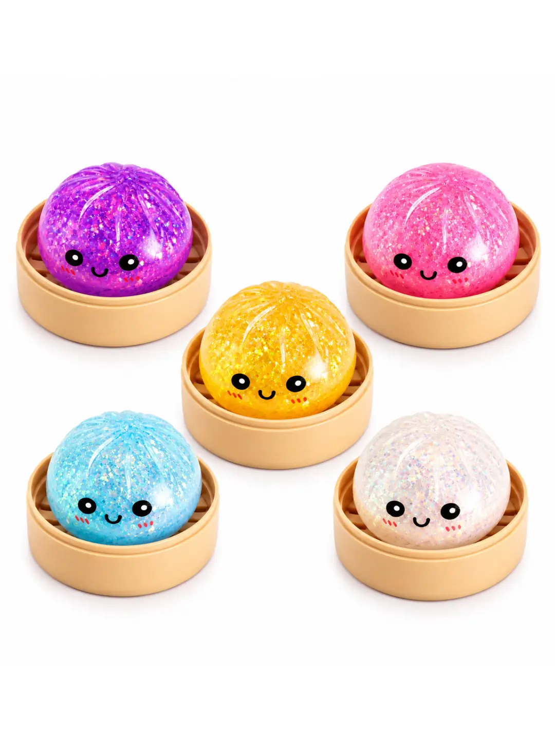 Dumpling Squishy Sürpriz Simli Renkli Çin Mantısı Büyük Boy 5