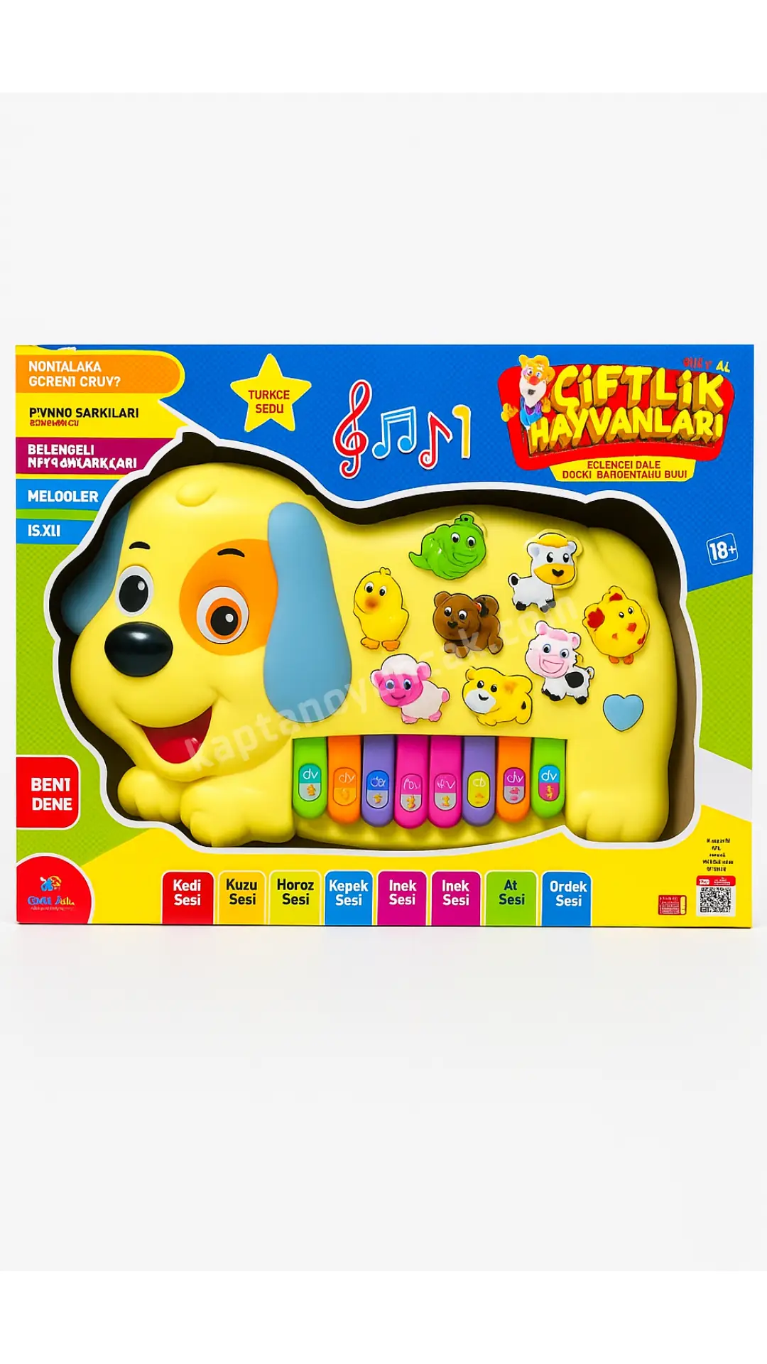 Çiftlik Hayvan Sesli Eğitici Bebek Piyano Oyuncak - Köpek 6