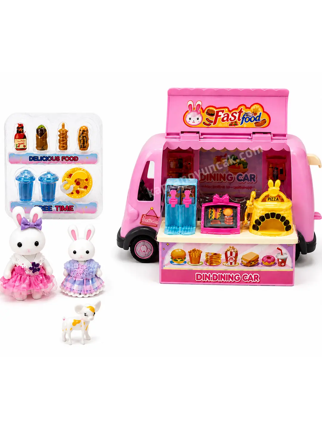 Bay Dreamy Mini Tavşan Ailesi Fast Food Karavanı Oyun Seti