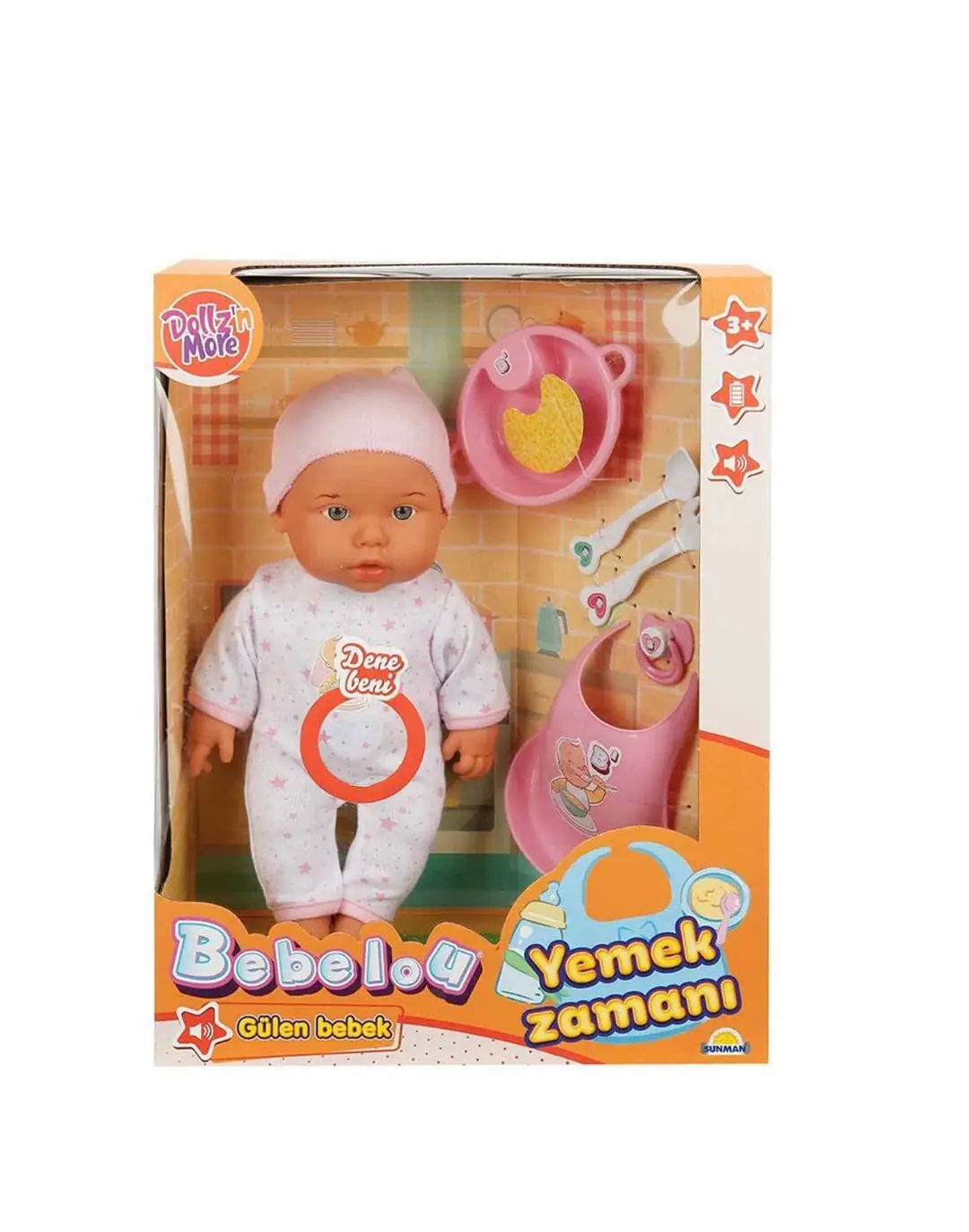 Sunman Bebelou Yemek Zamanı Sesli Bebek Oyun Seti 7