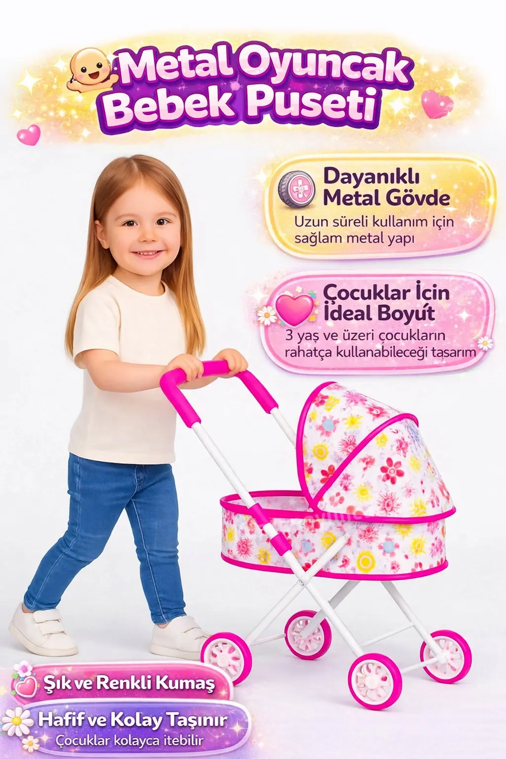 Metal Yataklı Puset Oyuncak