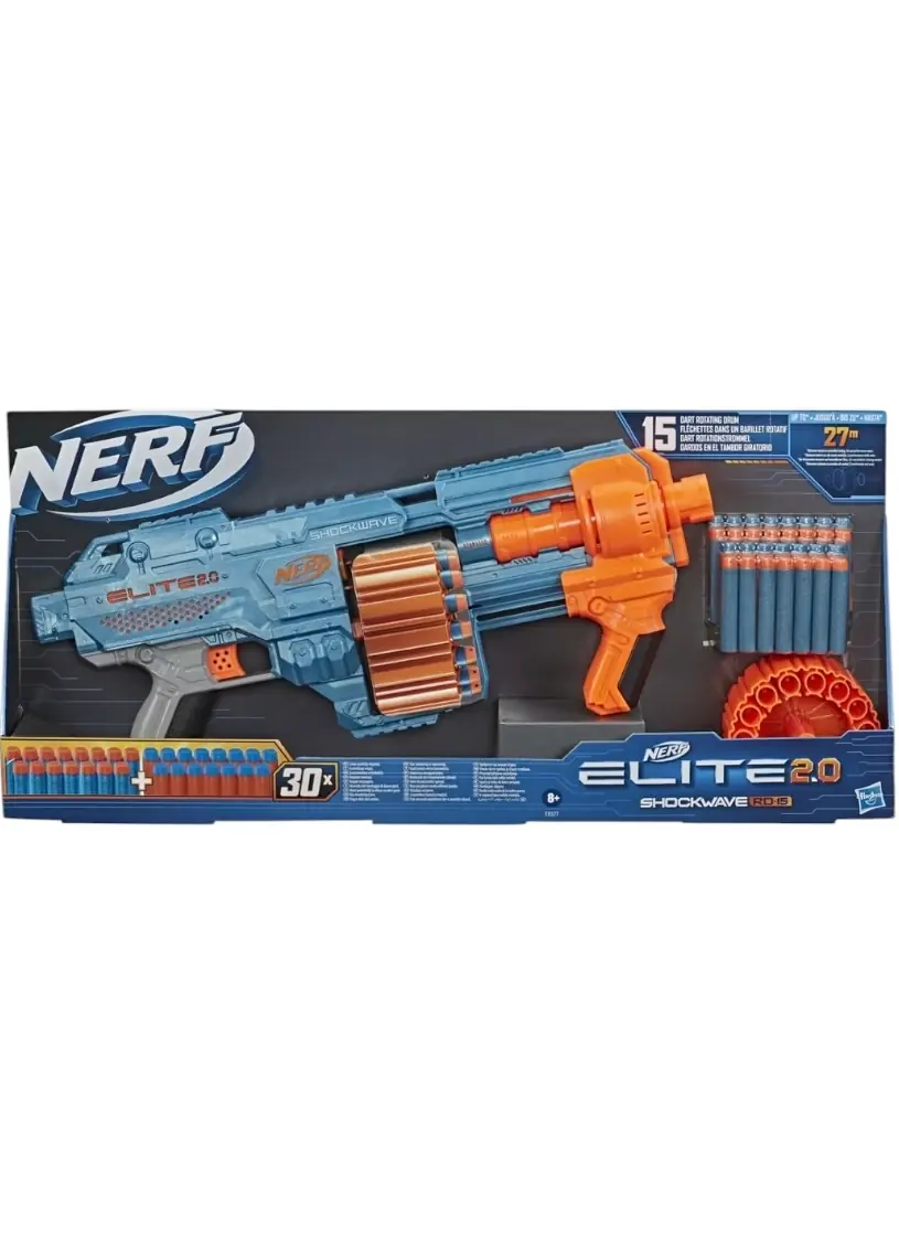 Nerf Sünger Mermili Elite 2.0 Shockwave RD-15 Nerf Tabanca 8