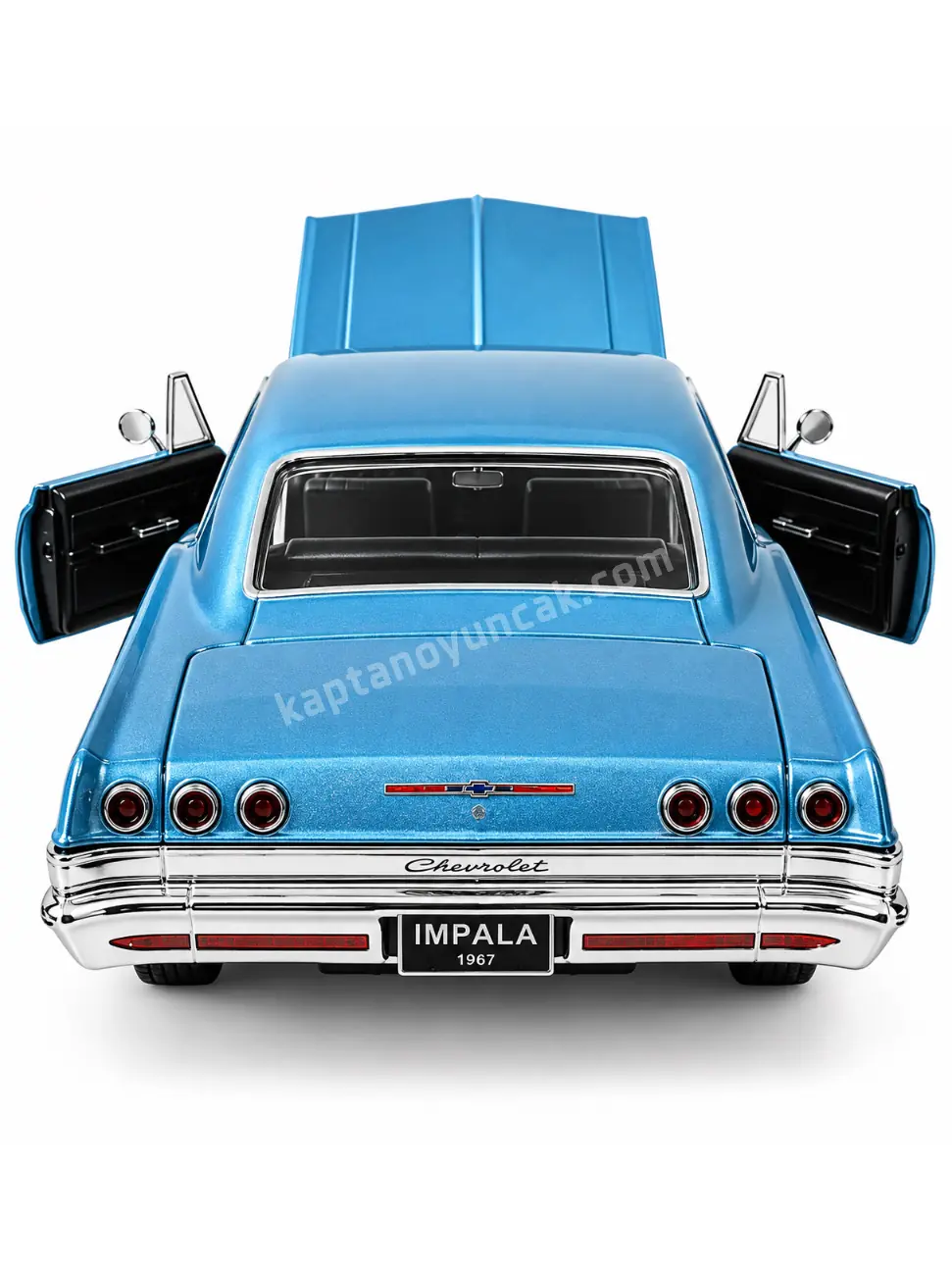 Kapıları Açılıp Kapanabilen Çek Bırak Metal Chevrolet İmpala S 1965 1:24 5