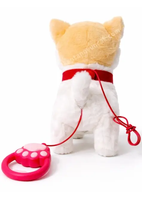 Tasmadan Kontrollü Sesli Hareketli Yürüyen Peluş Boncuk Köpek 4